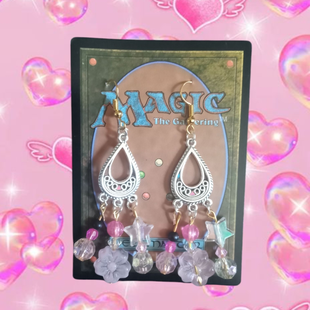 Pink Boho Dangle Earrings